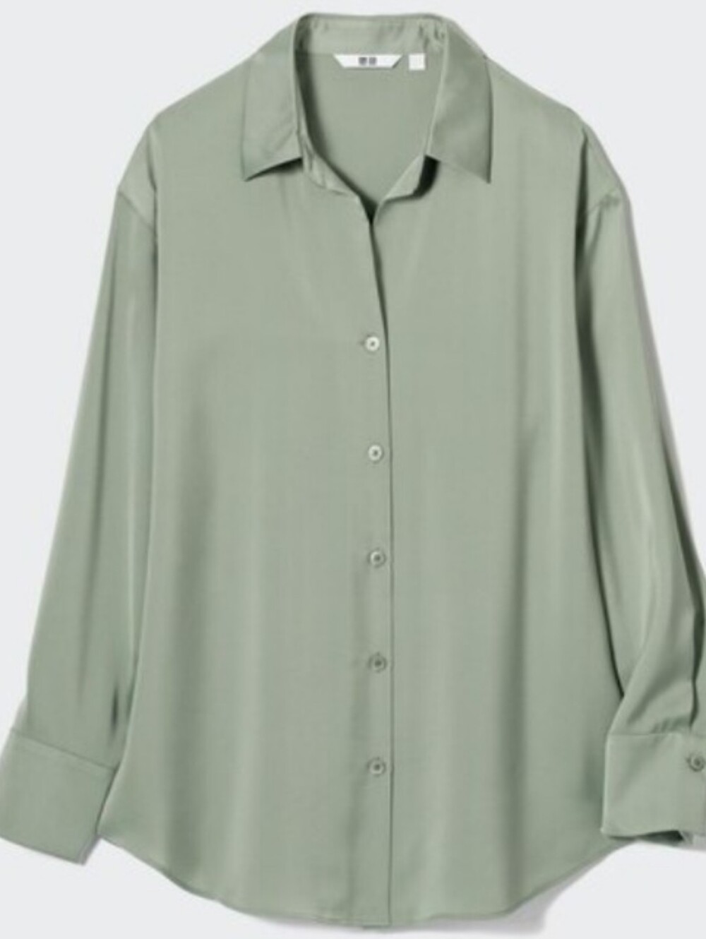 🌻Uniqlo, Sage Green, Oversized Long-Sleeve Button Shirt
